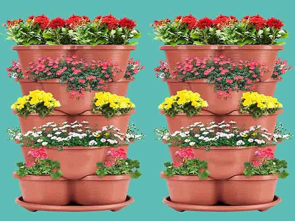 تصویر 4 از قیمت خرید گلدان پلاستیکی بزرگ چرخدار + فروش ویژه